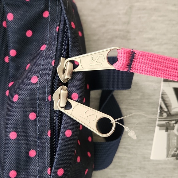 Jansport Pink Polkadot and Navy Backpack - Picture 5 of 5